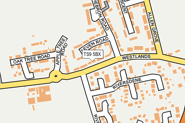 TS9 5BX map - OS OpenMap – Local (Ordnance Survey)