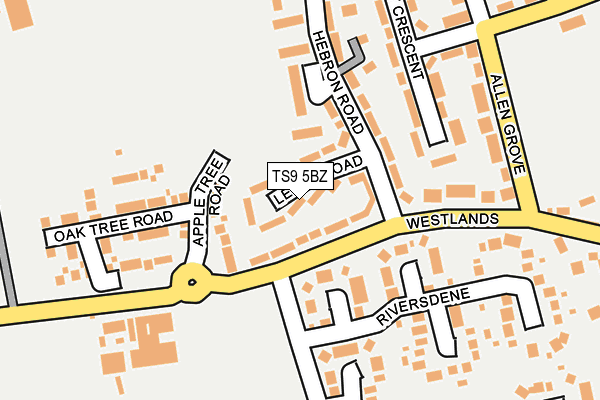 TS9 5BZ map - OS OpenMap – Local (Ordnance Survey)