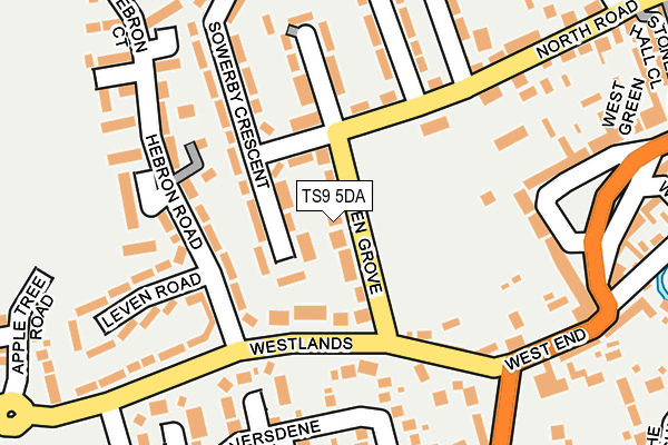 TS9 5DA map - OS OpenMap – Local (Ordnance Survey)