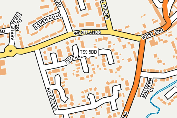 TS9 5DD map - OS OpenMap – Local (Ordnance Survey)