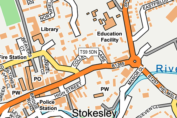 TS9 5DN map - OS OpenMap – Local (Ordnance Survey)