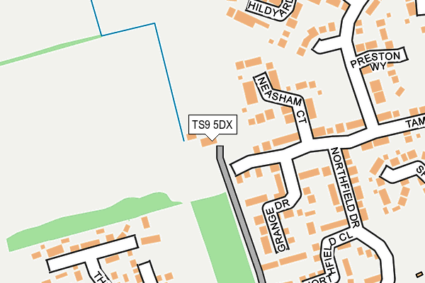 TS9 5DX map - OS OpenMap – Local (Ordnance Survey)