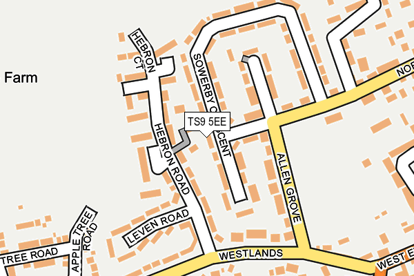 TS9 5EE map - OS OpenMap – Local (Ordnance Survey)