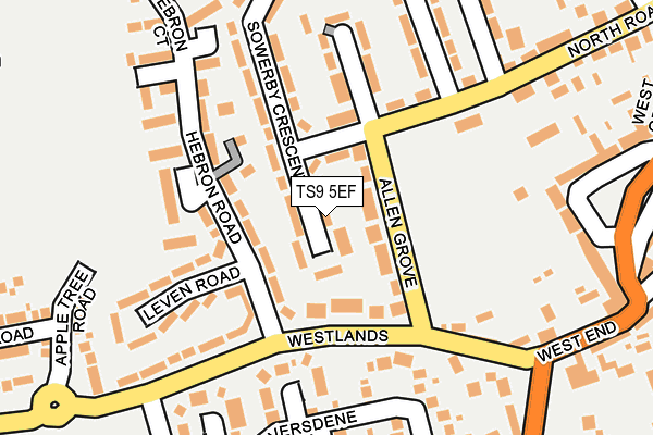 TS9 5EF map - OS OpenMap – Local (Ordnance Survey)