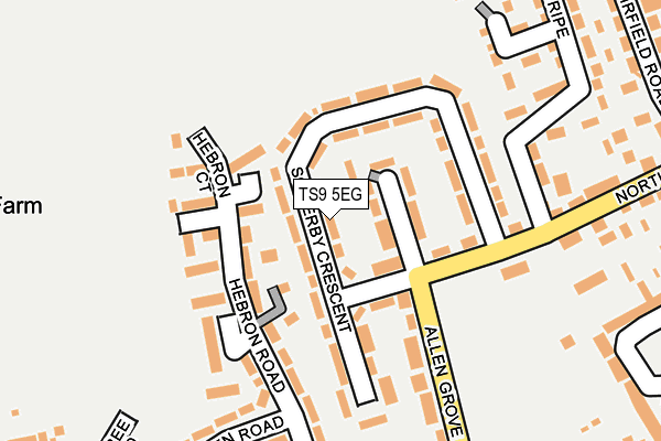 TS9 5EG map - OS OpenMap – Local (Ordnance Survey)