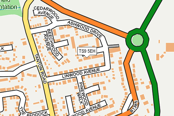 TS9 5EH map - OS OpenMap – Local (Ordnance Survey)