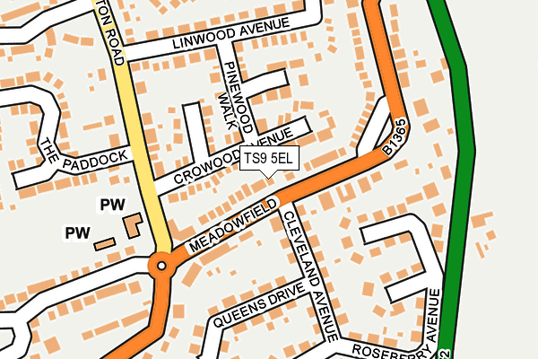 TS9 5EL map - OS OpenMap – Local (Ordnance Survey)