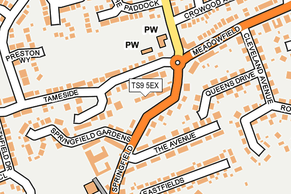 TS9 5EX map - OS OpenMap – Local (Ordnance Survey)