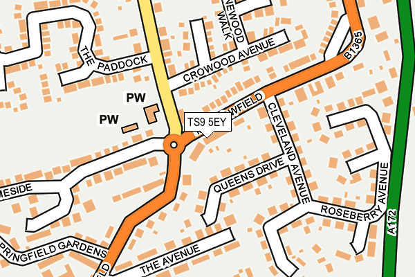 TS9 5EY map - OS OpenMap – Local (Ordnance Survey)