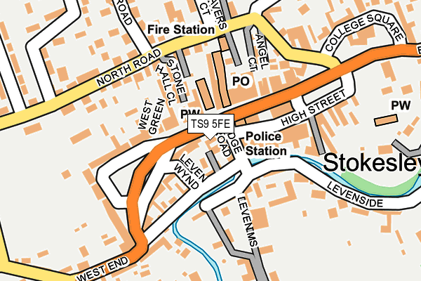 TS9 5FE map - OS OpenMap – Local (Ordnance Survey)