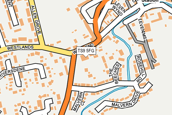 TS9 5FG map - OS OpenMap – Local (Ordnance Survey)