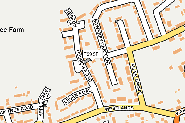 TS9 5FH map - OS OpenMap – Local (Ordnance Survey)