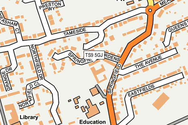 TS9 5GJ map - OS OpenMap – Local (Ordnance Survey)