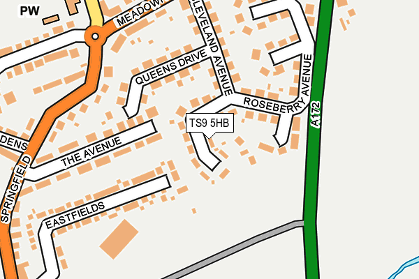 TS9 5HB map - OS OpenMap – Local (Ordnance Survey)