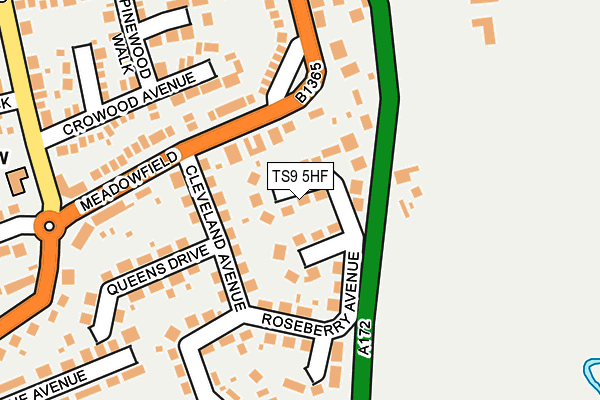 TS9 5HF map - OS OpenMap – Local (Ordnance Survey)