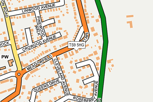 TS9 5HG map - OS OpenMap – Local (Ordnance Survey)