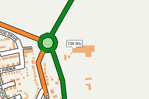 TS9 5HJ map - OS OpenMap – Local (Ordnance Survey)