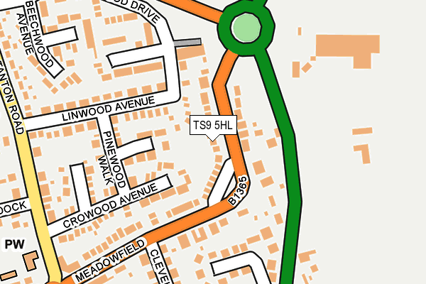 TS9 5HL map - OS OpenMap – Local (Ordnance Survey)