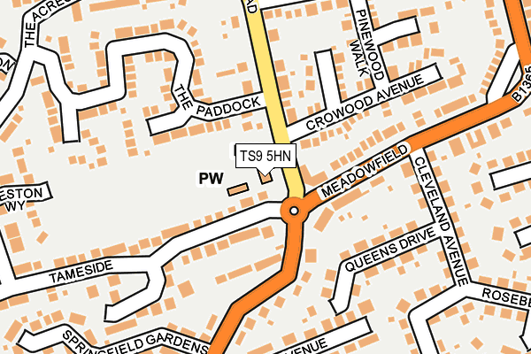 TS9 5HN map - OS OpenMap – Local (Ordnance Survey)
