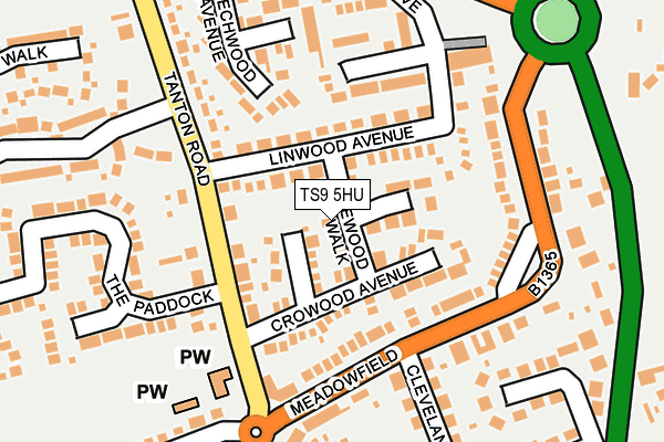 TS9 5HU map - OS OpenMap – Local (Ordnance Survey)