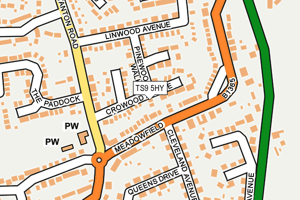 TS9 5HY map - OS OpenMap – Local (Ordnance Survey)