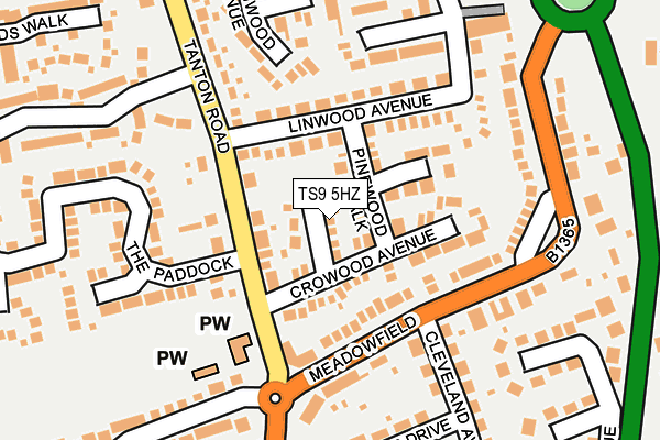 TS9 5HZ map - OS OpenMap – Local (Ordnance Survey)