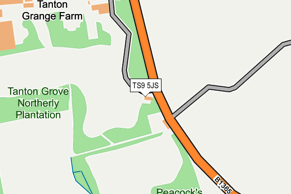 TS9 5JS map - OS OpenMap – Local (Ordnance Survey)