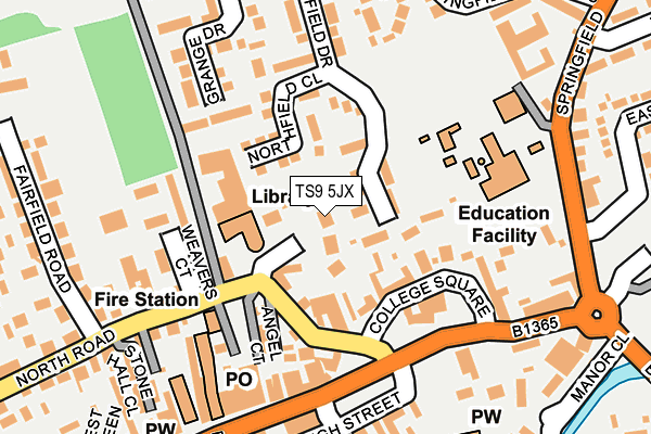 TS9 5JX map - OS OpenMap – Local (Ordnance Survey)