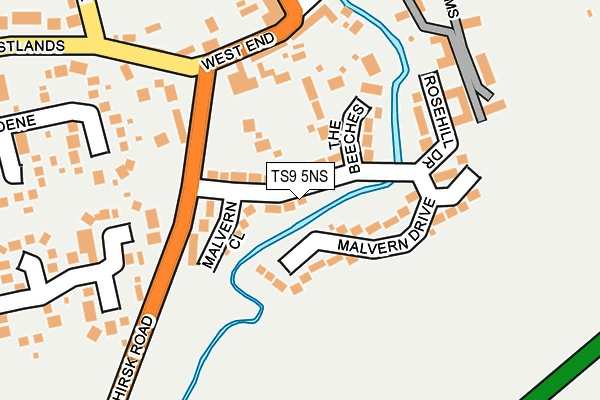 TS9 5NS map - OS OpenMap – Local (Ordnance Survey)