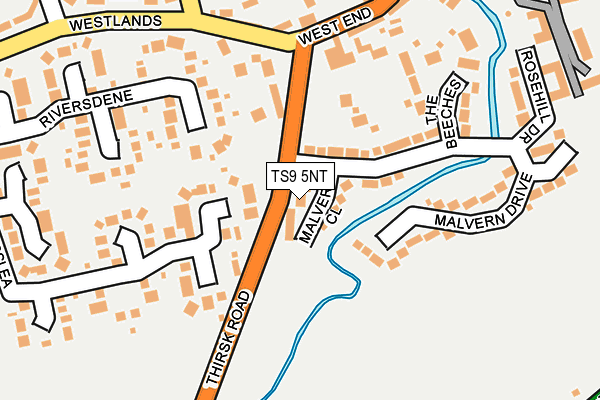 TS9 5NT map - OS OpenMap – Local (Ordnance Survey)