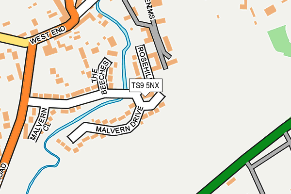 TS9 5NX map - OS OpenMap – Local (Ordnance Survey)