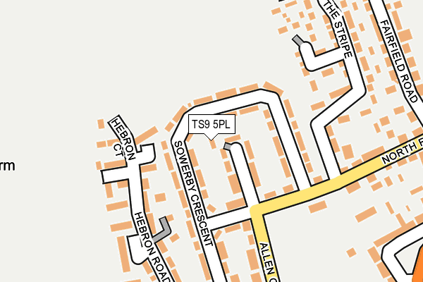 TS9 5PL map - OS OpenMap – Local (Ordnance Survey)