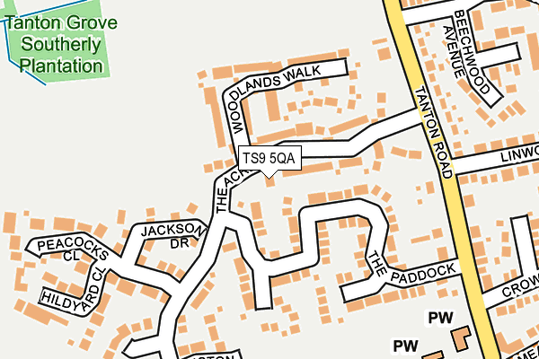 TS9 5QA map - OS OpenMap – Local (Ordnance Survey)