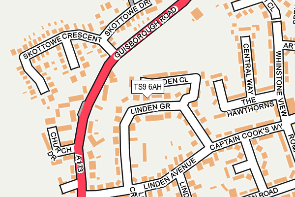 TS9 6AH map - OS OpenMap – Local (Ordnance Survey)