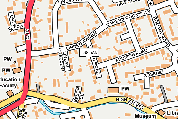 TS9 6AN map - OS OpenMap – Local (Ordnance Survey)