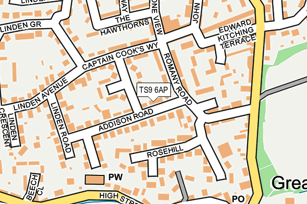 TS9 6AP map - OS OpenMap – Local (Ordnance Survey)