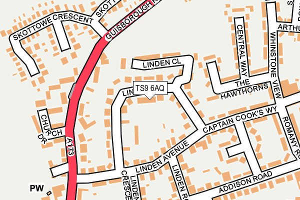 TS9 6AQ map - OS OpenMap – Local (Ordnance Survey)