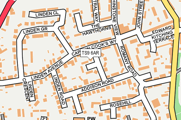 TS9 6AR map - OS OpenMap – Local (Ordnance Survey)