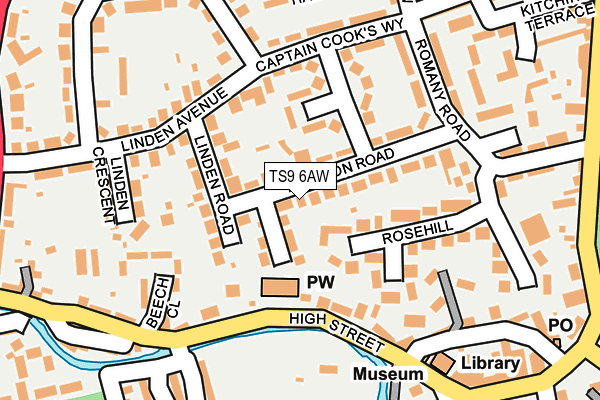 TS9 6AW map - OS OpenMap – Local (Ordnance Survey)