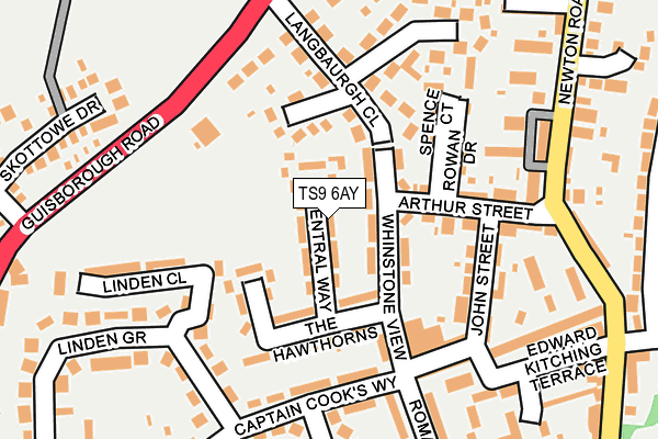 TS9 6AY map - OS OpenMap – Local (Ordnance Survey)