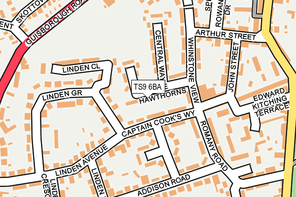 TS9 6BA map - OS OpenMap – Local (Ordnance Survey)