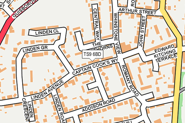 TS9 6BD map - OS OpenMap – Local (Ordnance Survey)