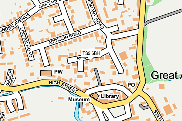 TS9 6BH map - OS OpenMap – Local (Ordnance Survey)