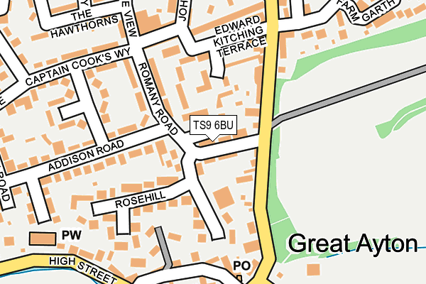 TS9 6BU map - OS OpenMap – Local (Ordnance Survey)