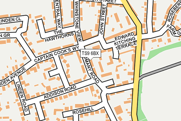 TS9 6BX map - OS OpenMap – Local (Ordnance Survey)