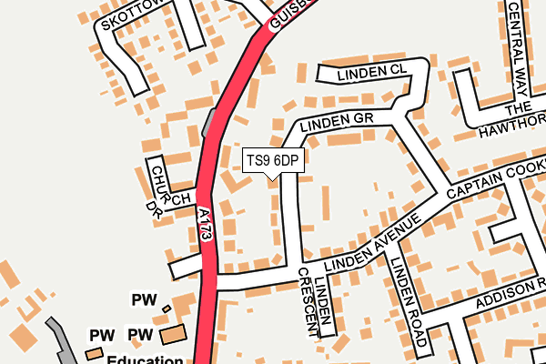 TS9 6DP map - OS OpenMap – Local (Ordnance Survey)