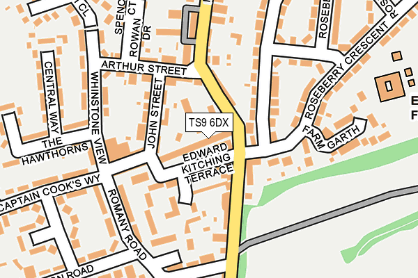 TS9 6DX map - OS OpenMap – Local (Ordnance Survey)