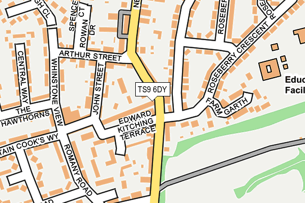 TS9 6DY map - OS OpenMap – Local (Ordnance Survey)