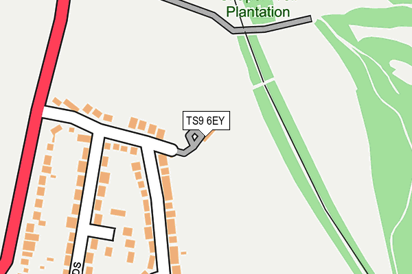 TS9 6EY map - OS OpenMap – Local (Ordnance Survey)