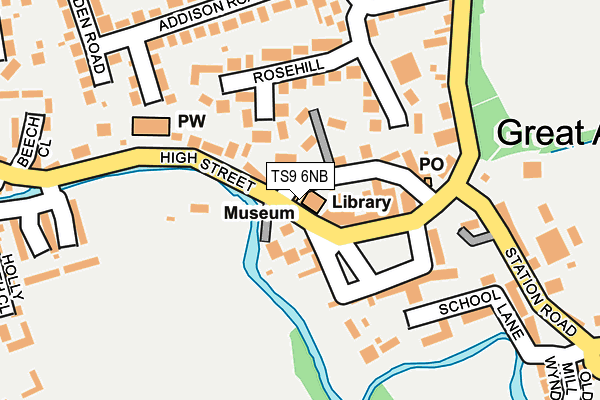 TS9 6NB map - OS OpenMap – Local (Ordnance Survey)